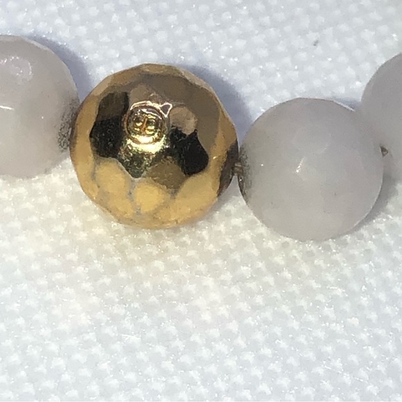 gorjana Quartz & 18k Gold Plated Brass Power Stone Bracelet Elastic Stretch OS - Picture 3 of 4